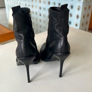 Ann Demeulemeester Black Leather Stiletto Booties